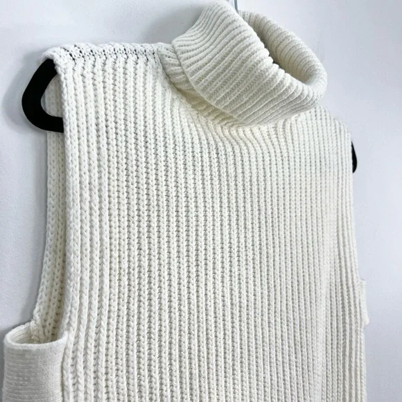 StilEstro Italy ivory cowl neck wool alpaca blend open side sleeveless sweater - Picture 10 of 14